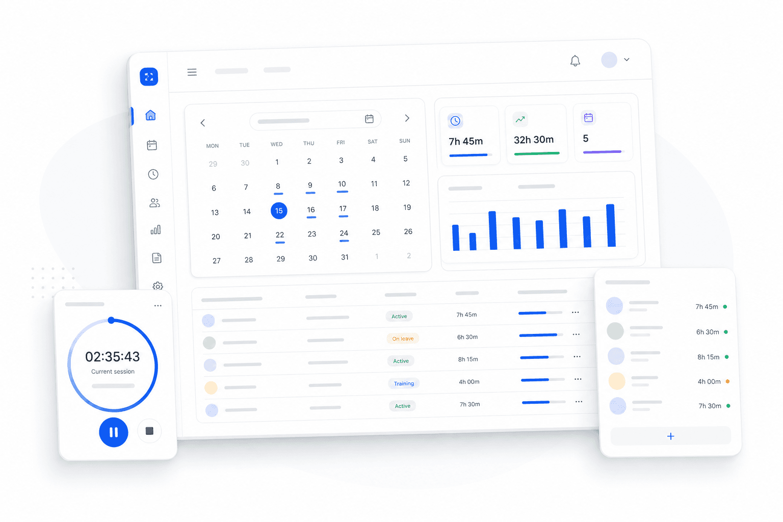 Werku Dashboard mit Teamübersicht